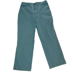 Teal Straight Leg Cotton Blend Pants 14P Soft Stretch Casual